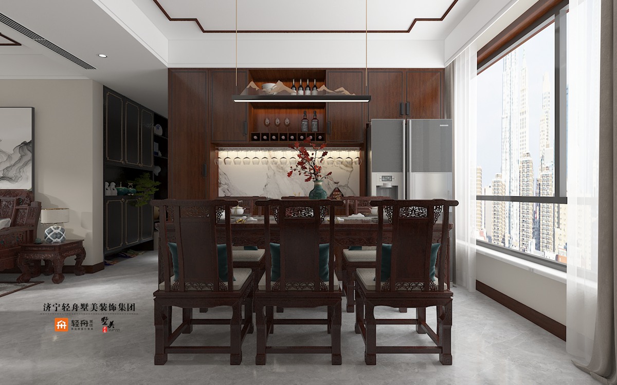 万象府 140㎡ 新中式风格——设计师张寒 ——济宁轻舟墅美装饰公司【官网】轻舟美住.墅美大宅. | 装修咨询:0537-2361178 / ...